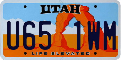 UT license plate U651WM