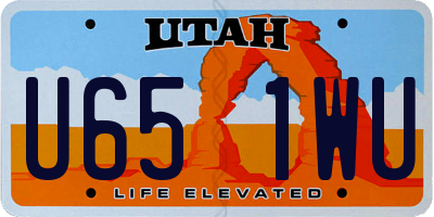 UT license plate U651WU