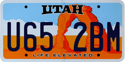 UT license plate U652BM