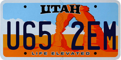 UT license plate U652EM