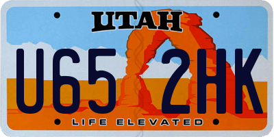 UT license plate U652HK