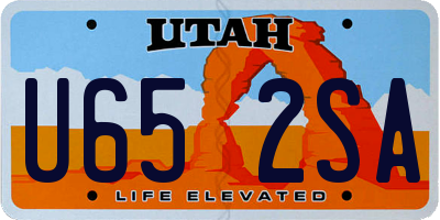 UT license plate U652SA