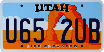 UT license plate U652UB