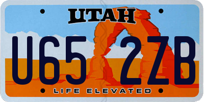 UT license plate U652ZB