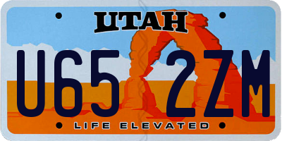 UT license plate U652ZM