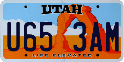 UT license plate U653AM