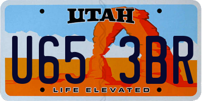 UT license plate U653BR