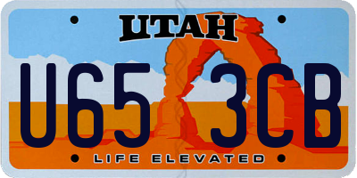 UT license plate U653CB