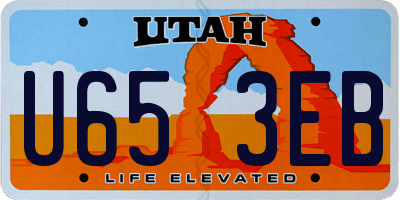 UT license plate U653EB