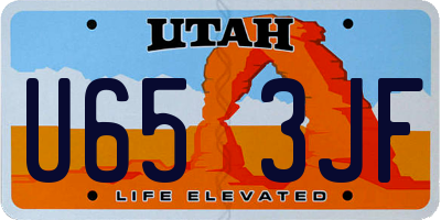 UT license plate U653JF