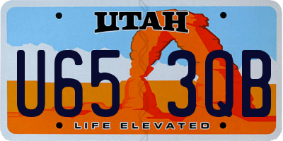 UT license plate U653QB