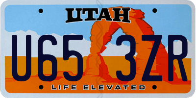 UT license plate U653ZR