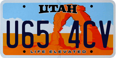 UT license plate U654CV