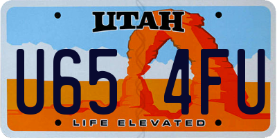 UT license plate U654FU