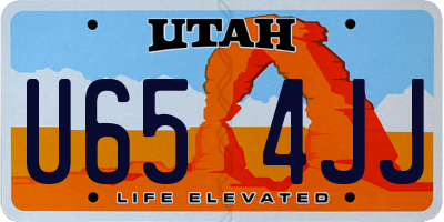 UT license plate U654JJ