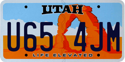 UT license plate U654JM