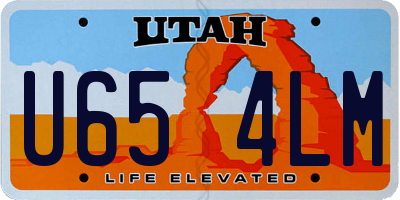 UT license plate U654LM