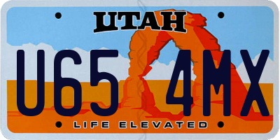 UT license plate U654MX