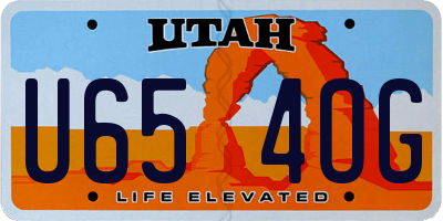 UT license plate U654OG