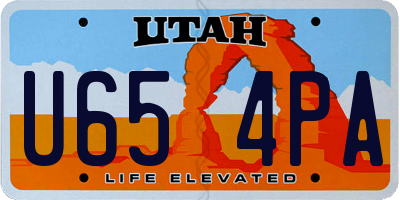 UT license plate U654PA
