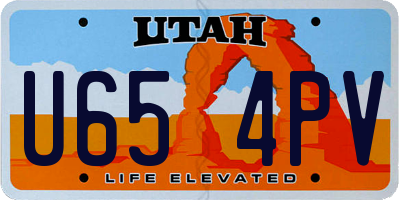 UT license plate U654PV