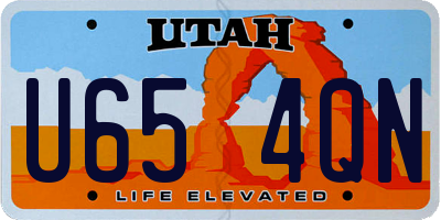 UT license plate U654QN