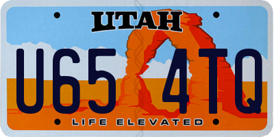 UT license plate U654TQ