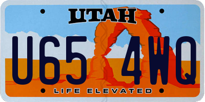 UT license plate U654WQ