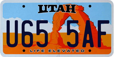 UT license plate U655AF