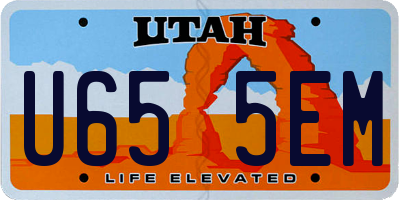 UT license plate U655EM