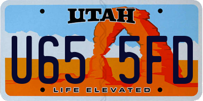 UT license plate U655FD