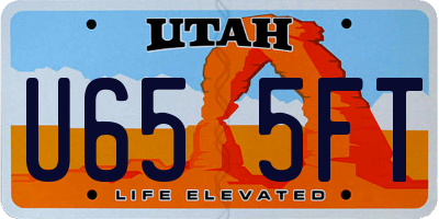 UT license plate U655FT