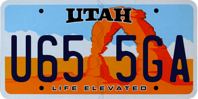 UT license plate U655GA
