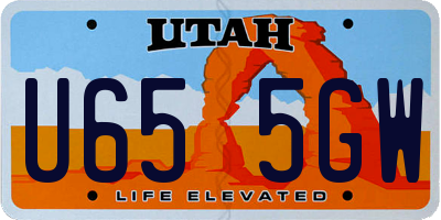 UT license plate U655GW
