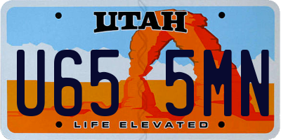 UT license plate U655MN