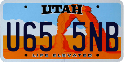 UT license plate U655NB
