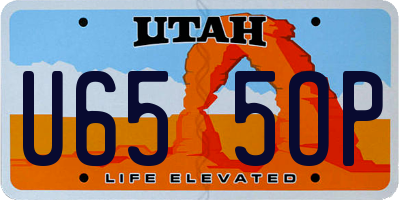 UT license plate U655OP