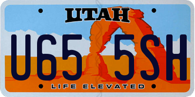 UT license plate U655SH