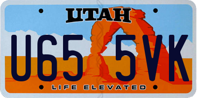UT license plate U655VK