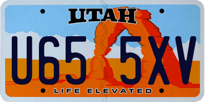 UT license plate U655XV