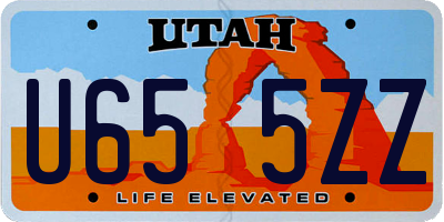 UT license plate U655ZZ