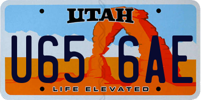 UT license plate U656AE