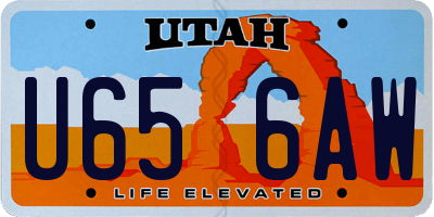 UT license plate U656AW
