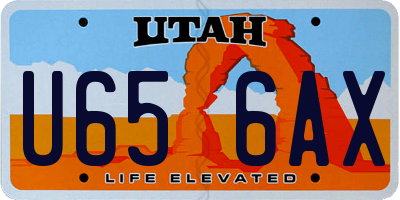 UT license plate U656AX