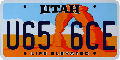 UT license plate U656CE