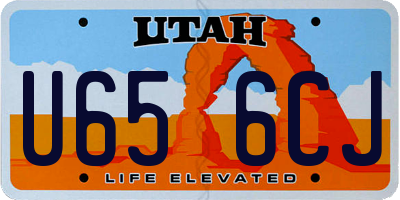 UT license plate U656CJ