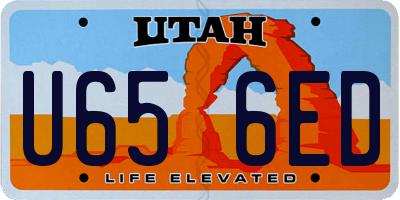 UT license plate U656ED