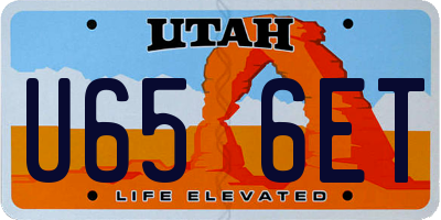 UT license plate U656ET