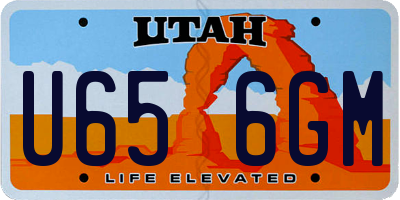 UT license plate U656GM