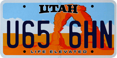 UT license plate U656HN